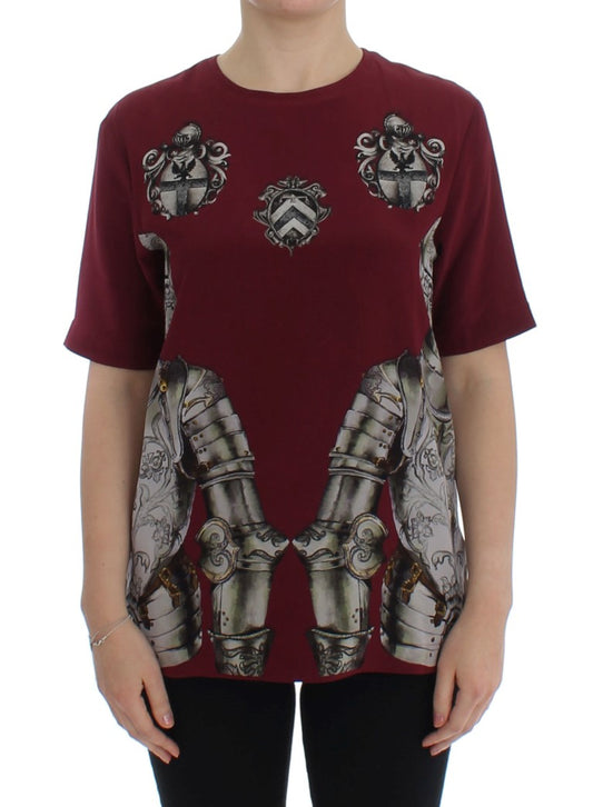 Dolce & Gabbana – Seidenbluse mit rotem Ritter-Print