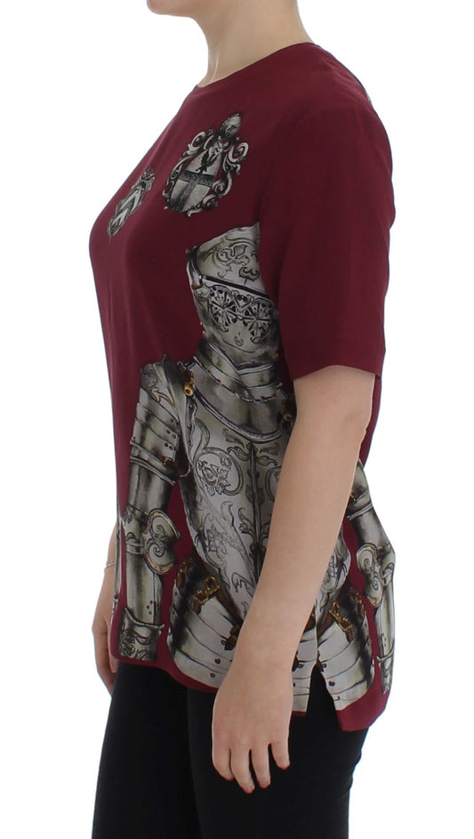 Dolce & Gabbana – Seidenbluse mit rotem Ritter-Print