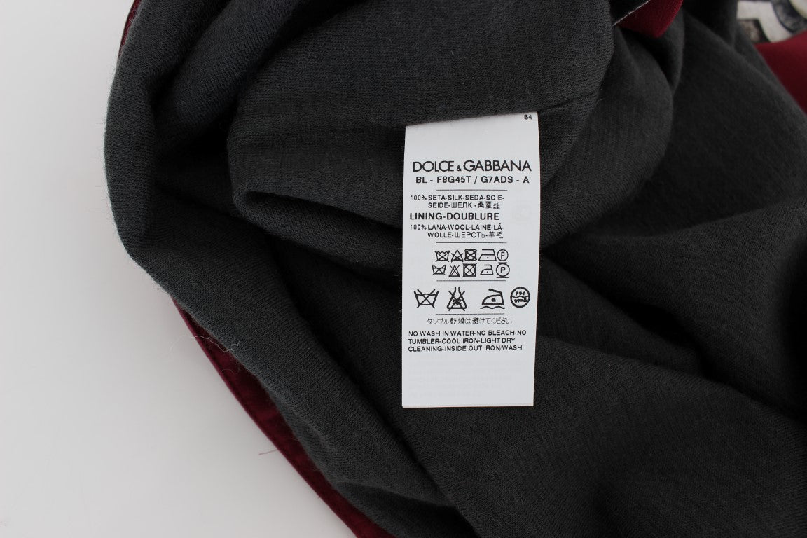 Dolce & Gabbana – Seidenbluse mit rotem Ritter-Print