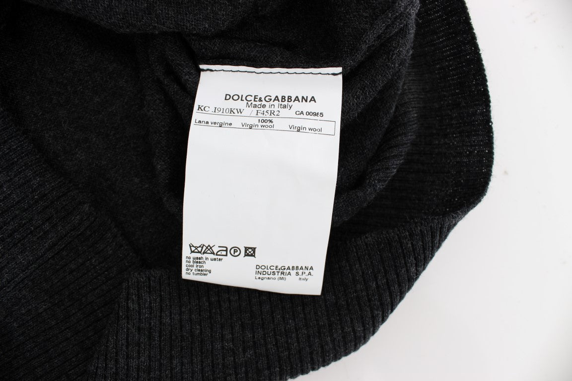 Dolce & Gabbana Grauer Woll-Cardigan mit Knöpfen
