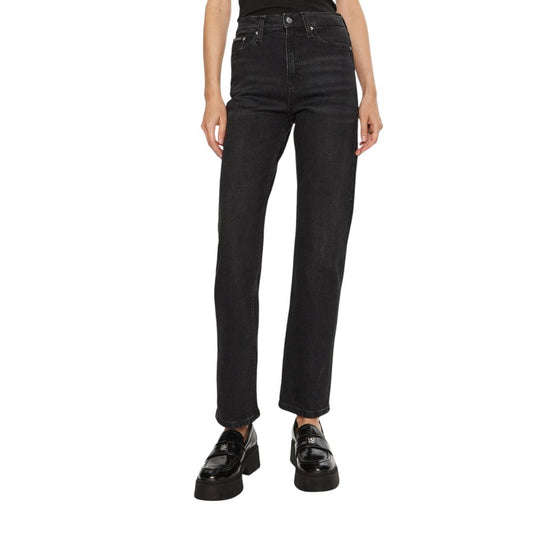 Calvin Klein Jeans – Schwarze Mom-Jeans aus Baumwolle
