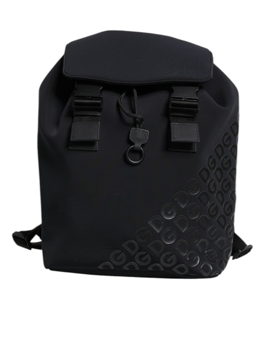 Dolce & Gabbana – Schulrucksack aus Neopren-Nylon mit DG-Logo, Schwarz