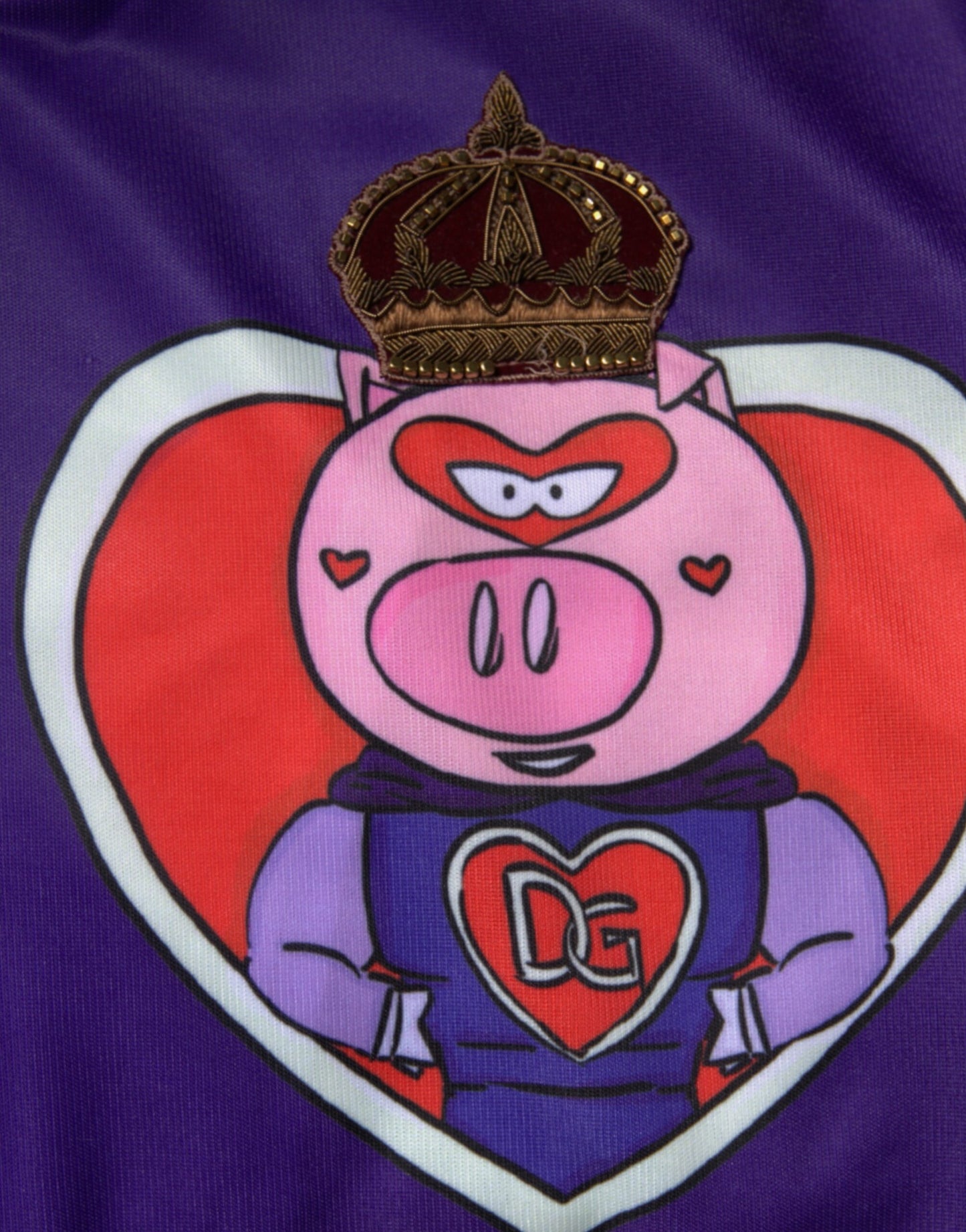 Dolce & Gabbana Lilafarbener Bomberpullover mit durchgehendem Reißverschluss „Year of the Pig“
