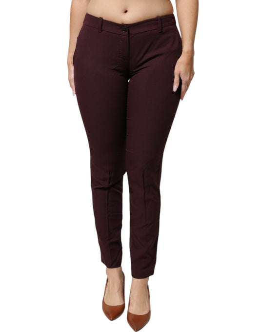 Aniye By – Kastanienbraune, schmal zulaufende Anzughose mit mittlerer Taille