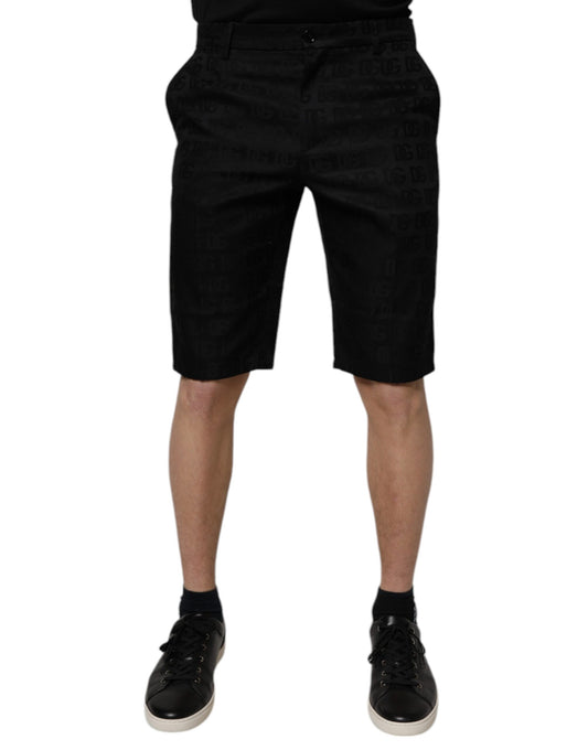 Dolce & Gabbana – Lässige Chino-Shorts aus Baumwolle mit mittlerer Taille in Schwarz