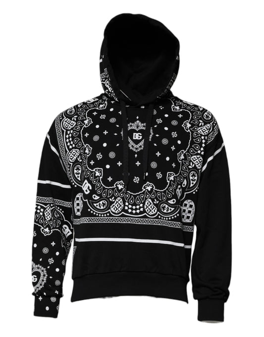 Dolce & Gabbana Schwarzer Bandana-Kapuzenpullover für Herren