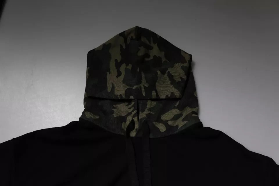Dolce & Gabbana Schwarzer Camouflage-Kapuzenpullover