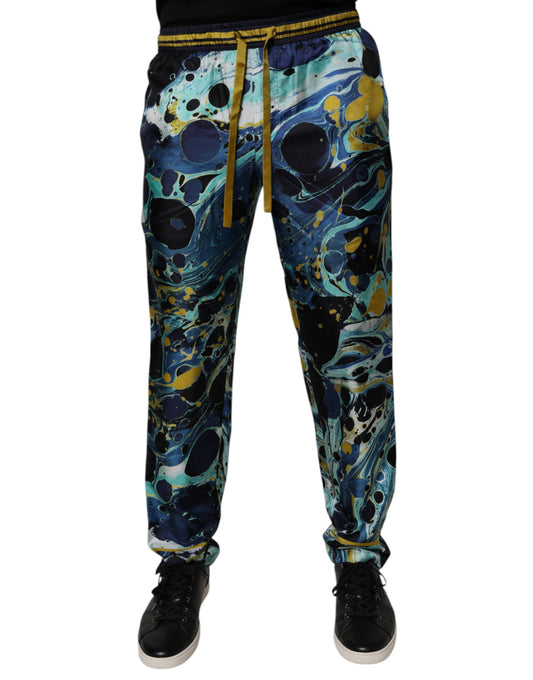 Dolce & Gabbana – Jogginghose mit mehrfarbigem Marmor-Print