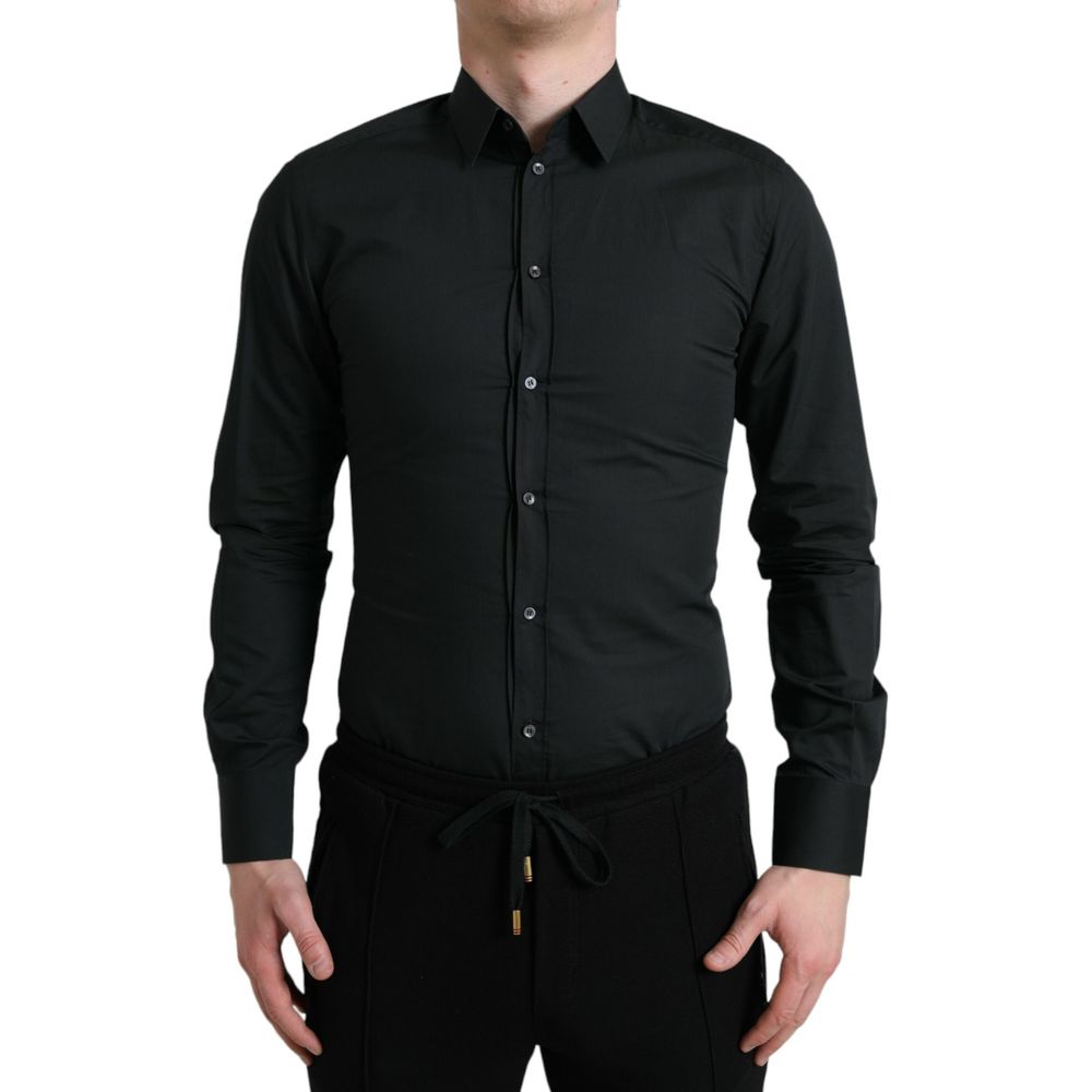 Schwarzes Baumwoll-Oberhemd von Dolce & Gabbana
