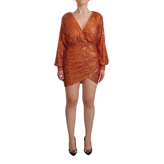 Aniye Cocktailkleid aus orangefarbenem Polyester