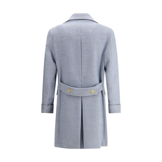 Gi Capri Light Blue Fleece Wool Coat
