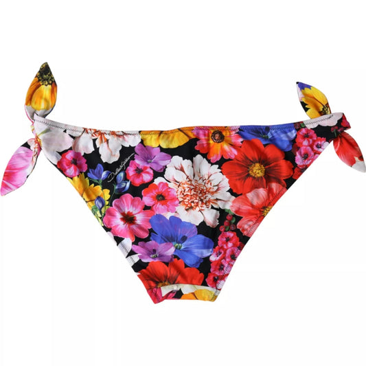Dolce & Gabbana – Schwarzer Badeanzug mit Blumenmuster und Bikinihose