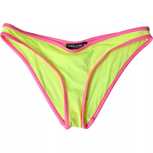 Dolce & Gabbana Gelb Rosa Nylon Bademode Bottom Beachwear Bikini