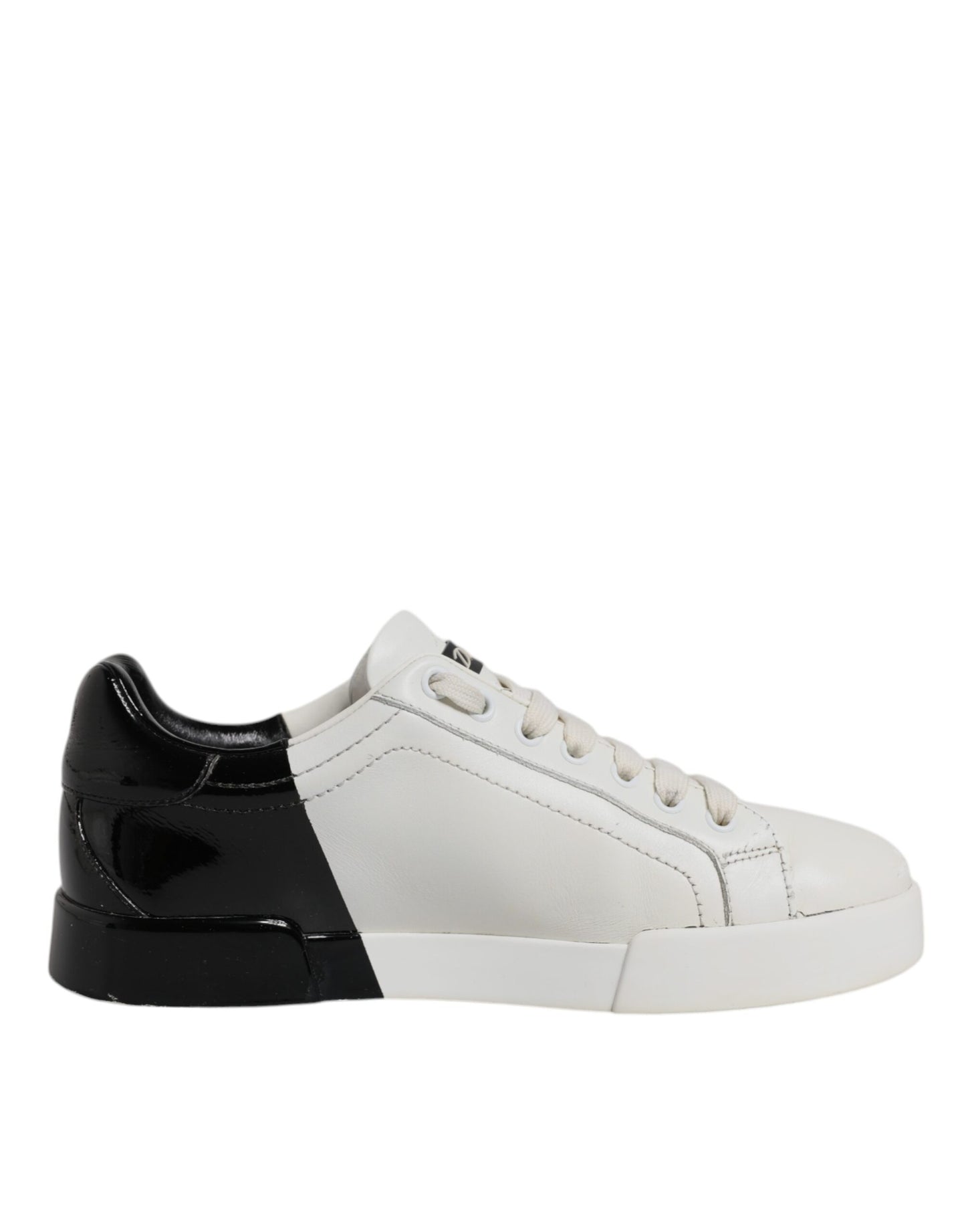 Dolce & Gabbana Weiß Schwarz Logo Portofino Männer Sneaker Schuhe