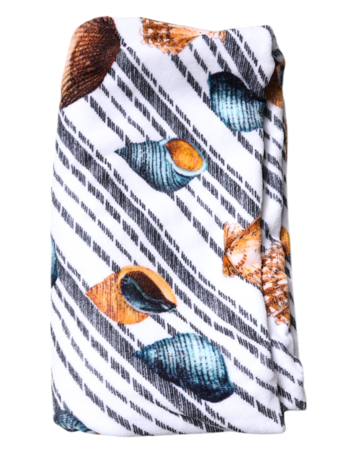 Dolce & Gabbana Strandtuch mit mehrfarbigen Streifen und Muscheln