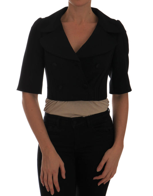 Dolce & Gabbana – Schwarzer, kurzer Blazer mit verkürzter Jacke