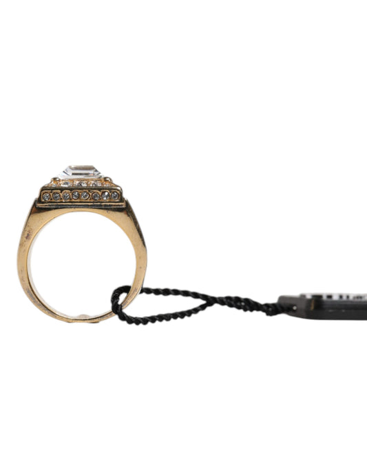 Dolce & Gabbana – Goldfarbener Ring aus Sterlingsilber 925 mit Kristallen