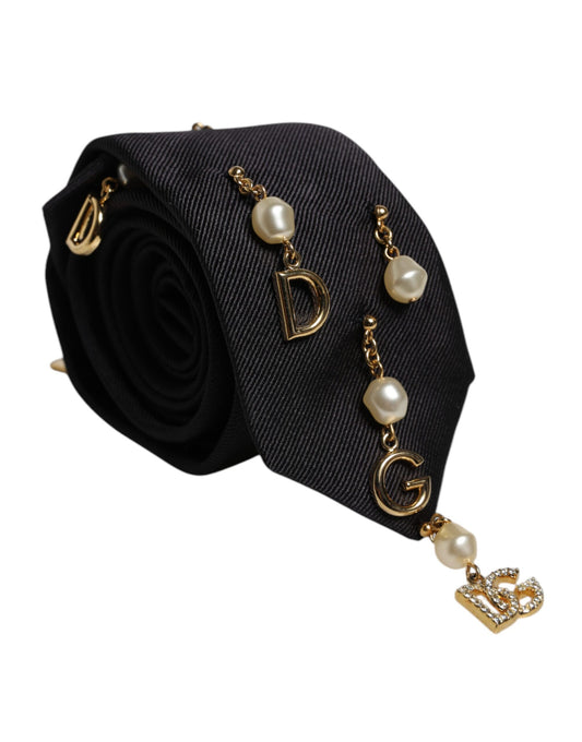 Dolce & Gabbana – Verstellbare Krawatte mit schwarzem Logo