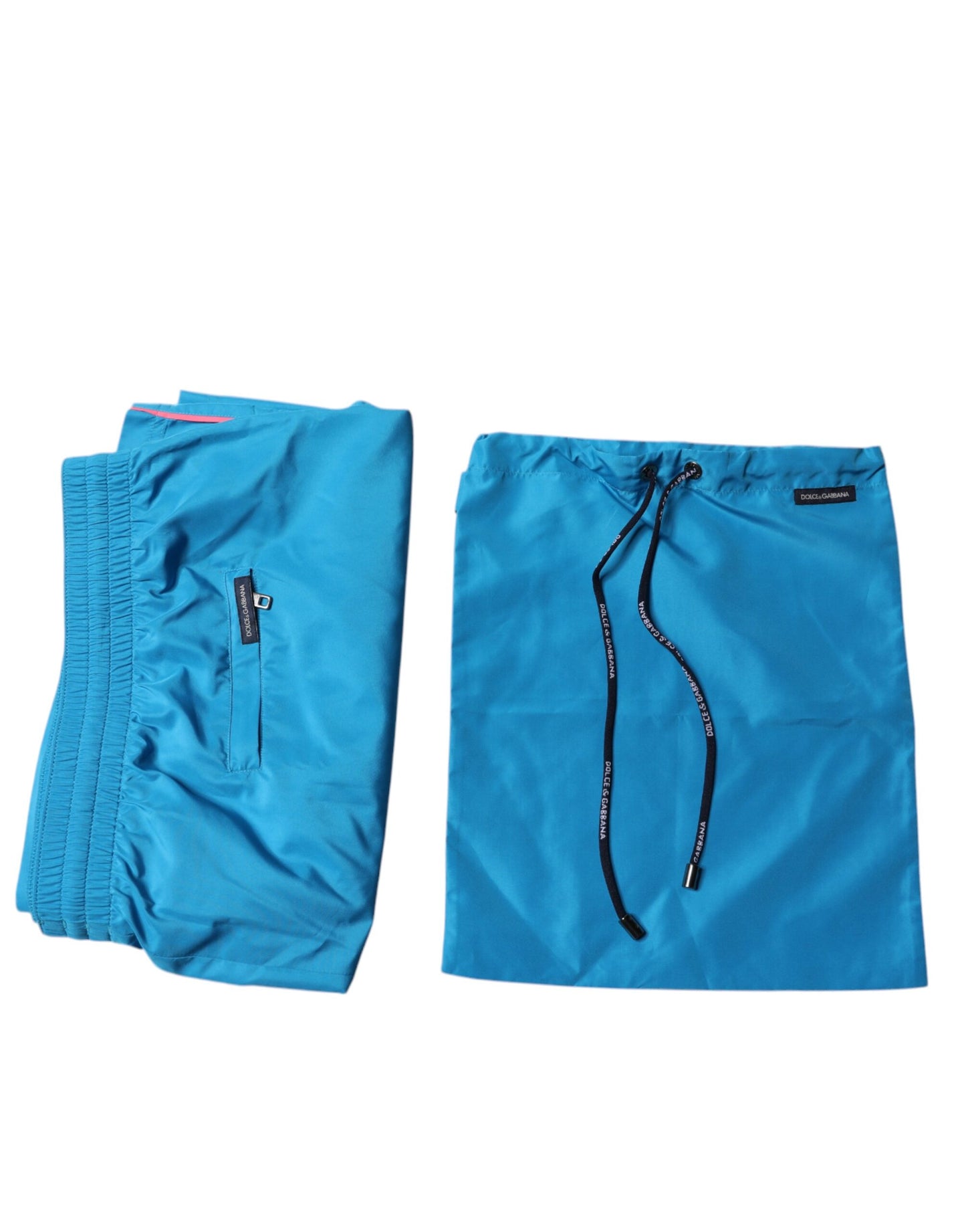 Dolce & Gabbana – Türkisfarbene Strandshorts mit Logo, 2-teilige Bademode
