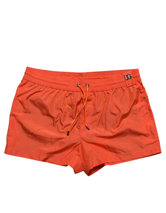 Dolce & Gabbana – Orangefarbene Strandshorts aus Polyester, 2-teilige Bademode