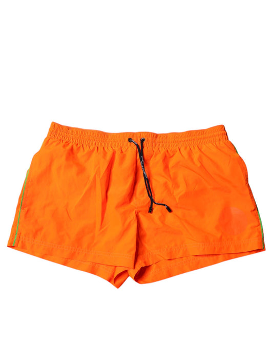 Dolce & Gabbana – Orangefarbene Strandshorts aus Polyester, 2-teilige Bademode