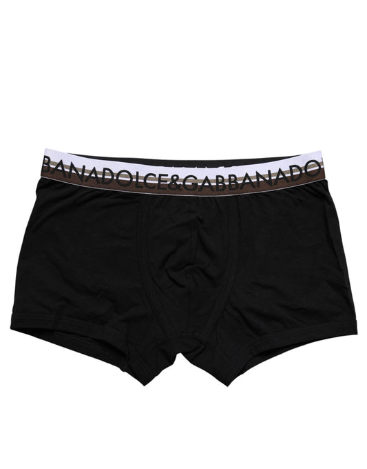 Dolce & Gabbana – Schwarze Boxershorts aus Baumwollstretch in regulärer Passform