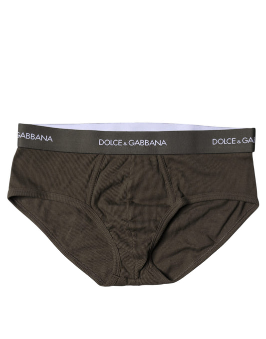 Dolce & Gabbana Graue Herren-Unterhose aus Baumwolle