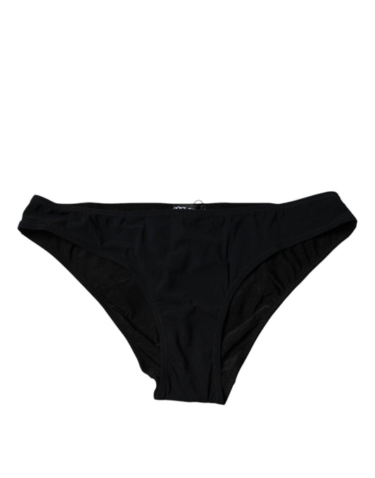 Dolce & Gabbana – Schwarze Nylon-Stretch-Höschen mit mittlerer Taille