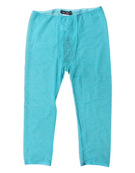 Dolce & Gabbana – Kurze, enge Unterwäsche aus Spitze mit blauem Logo