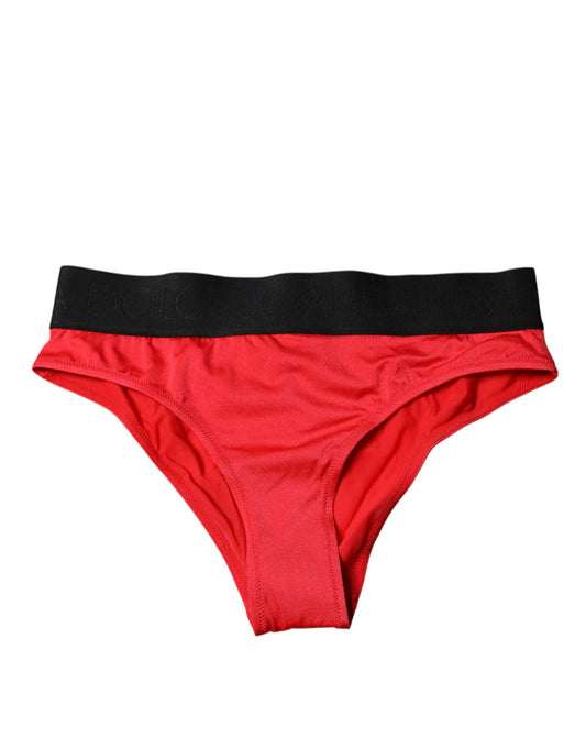 Dolce & Gabbana – Rote Nylon-Stretch-Höschen mit mittlerer Taille