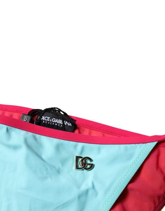 Dolce & Gabbana Mehrfarbiger Badeanzug mit Logo, Bikinihose, Bademode