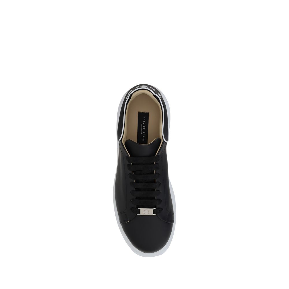 Philipp Plein Schwarze Gummi-Sneaker mit niedrigem Schaft
