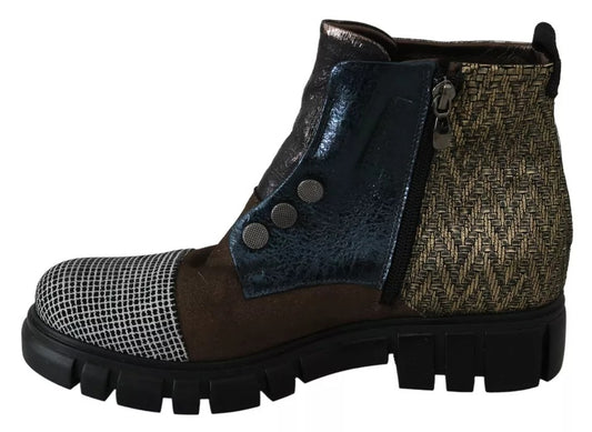 EBARRITO Mehrfarbige Stiefeletten aus Wildleder mit Reißverschluss