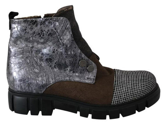 EBARRITO Mehrfarbige Stiefeletten aus Wildleder mit Reißverschluss