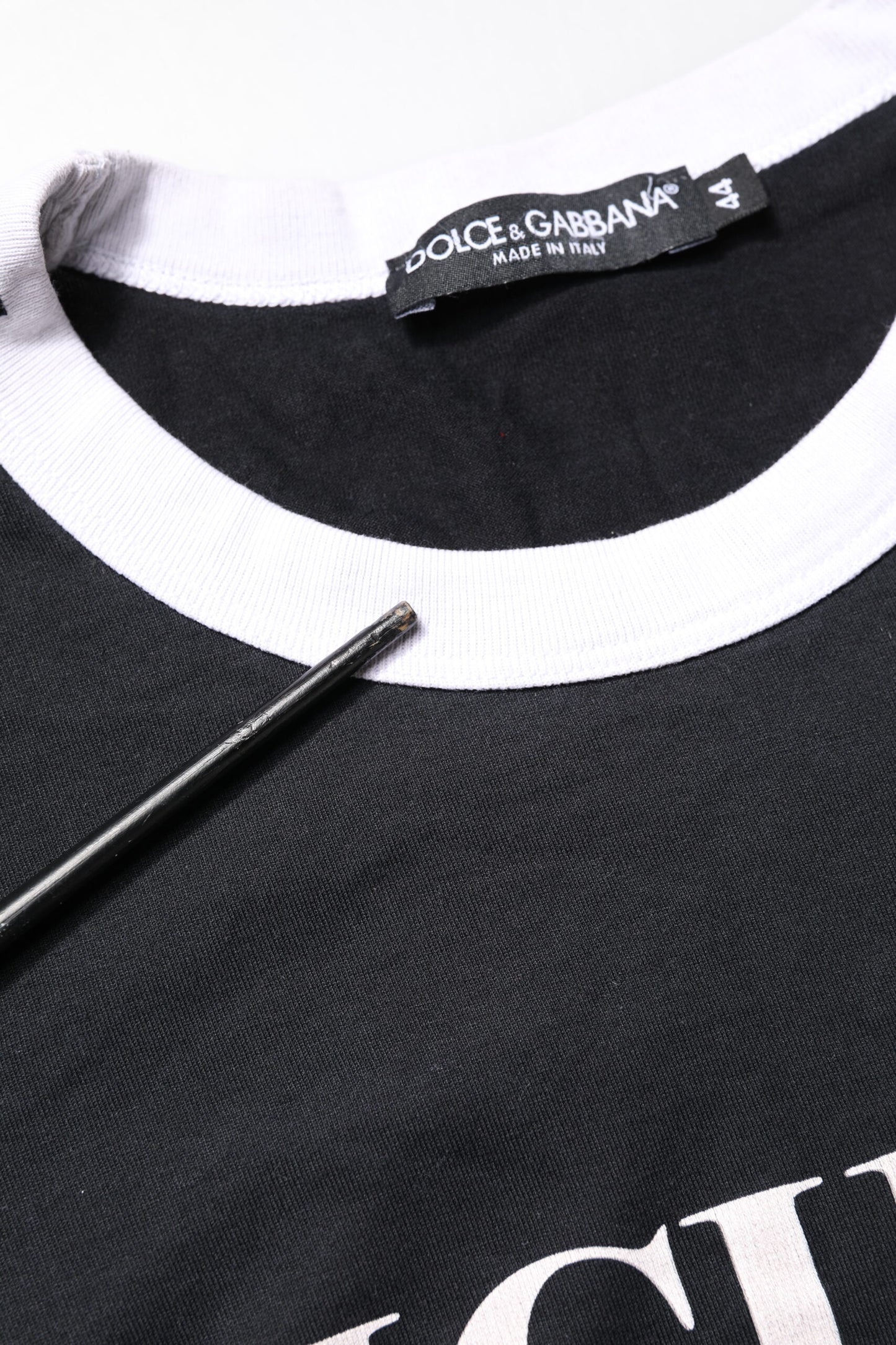 Dolce & Gabbana – Schwarzes Sicilia-T-Shirt mit Rundhalsausschnitt und kurzen Ärmeln