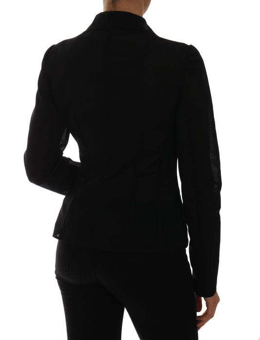 Dolce & Gabbana – Schwarze Blazerjacke aus Nylonnetz