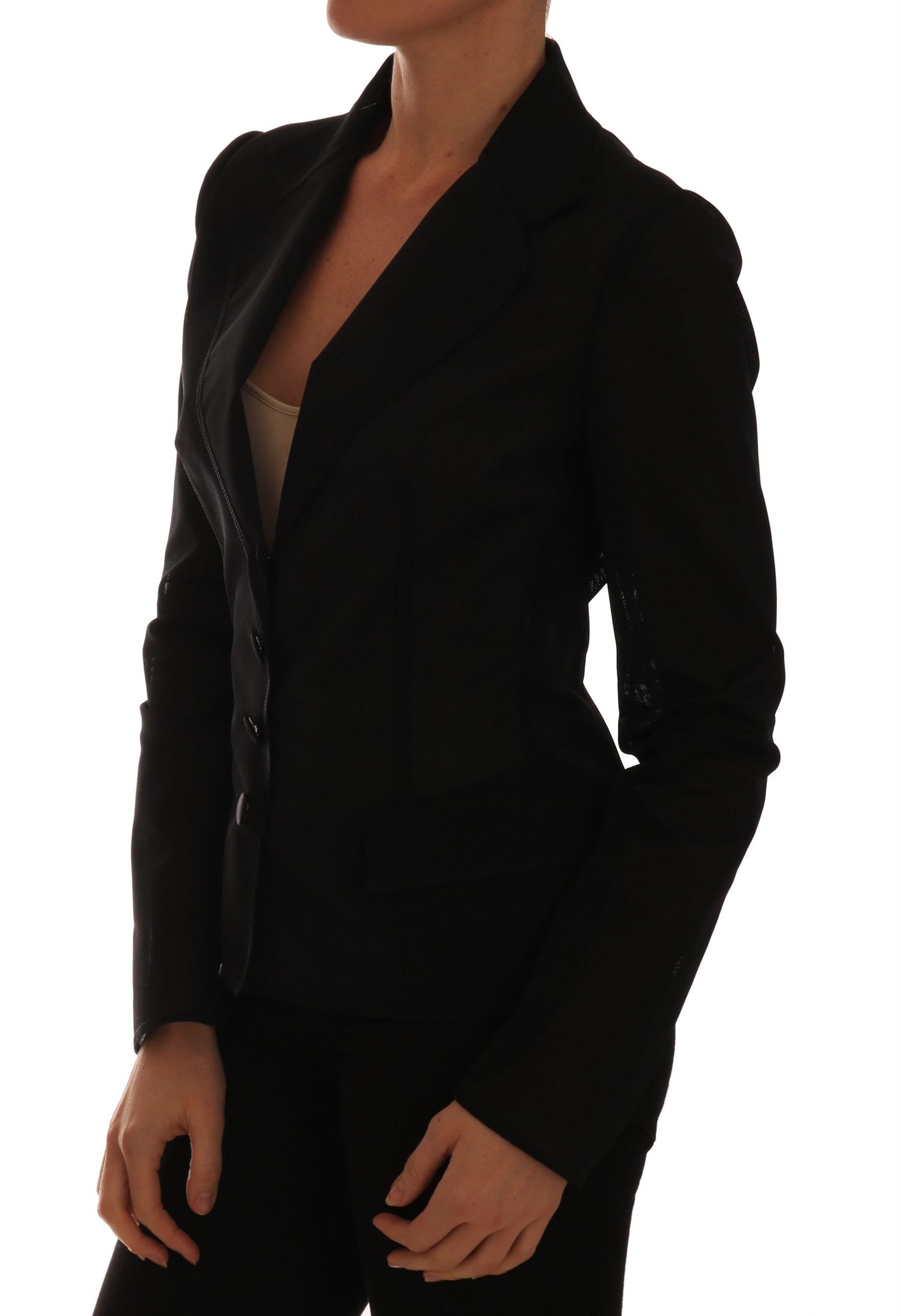 Dolce & Gabbana – Schwarze Blazerjacke aus Nylonnetz