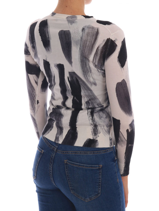 Dolce & Gabbana Cardigan Leichter Seidenpullover mit Farbstrichen