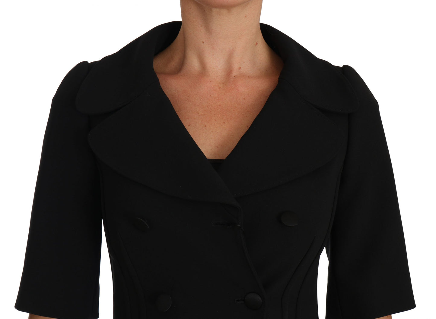 Dolce & Gabbana – Schwarzer, kurzer, taillierter Blazer aus Wolle
