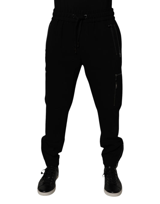 Dolce & Gabbana – Schwarze Jogginghose aus Wollstretch