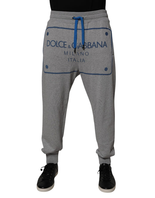 Dolce & Gabbana Graue Jogginghose aus Baumwolle mit Logo für Herren