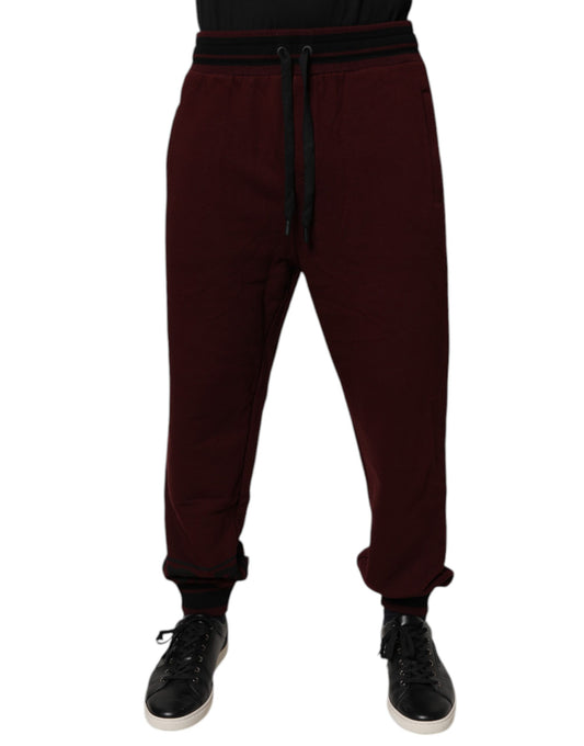 Dolce & Gabbana Bordeaux Baumwoll-Jogginghose Herren Jogginghose