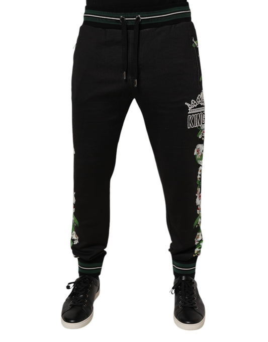Dolce & Gabbana Schwarze Jogginghose mit Blumenmuster für Herren