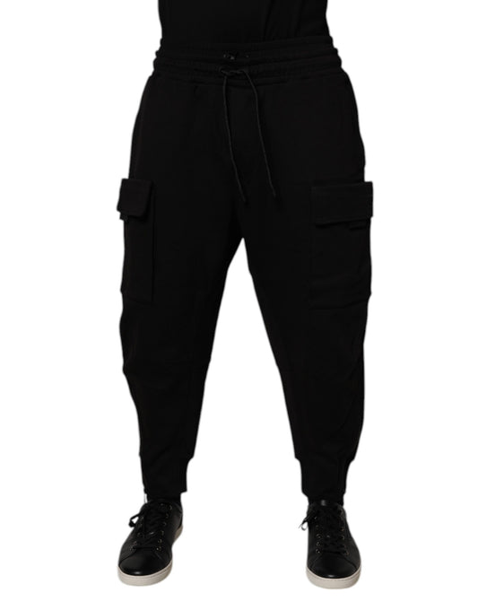 Dolce & Gabbana Schwarze Cargo-Jogginghose aus Baumwolle für Herren