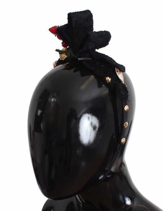 Dolce & Gabbana Diadem Stirnband Tiara Beere Obst Kristall Schleife Haar