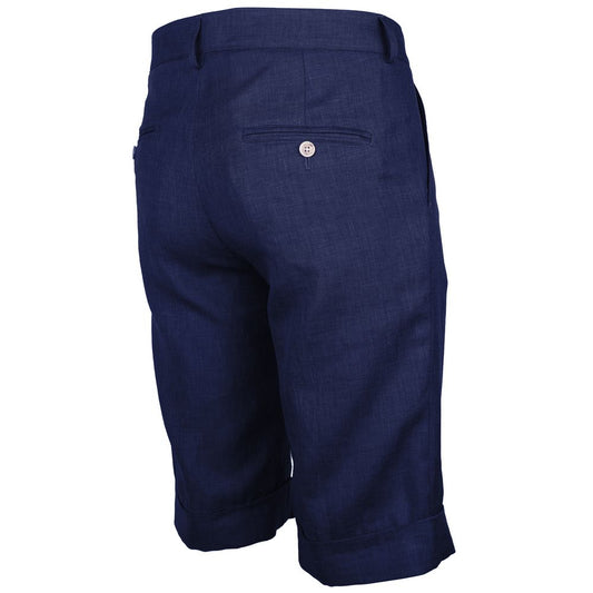 Blaue Leinenshorts, Made in Italy