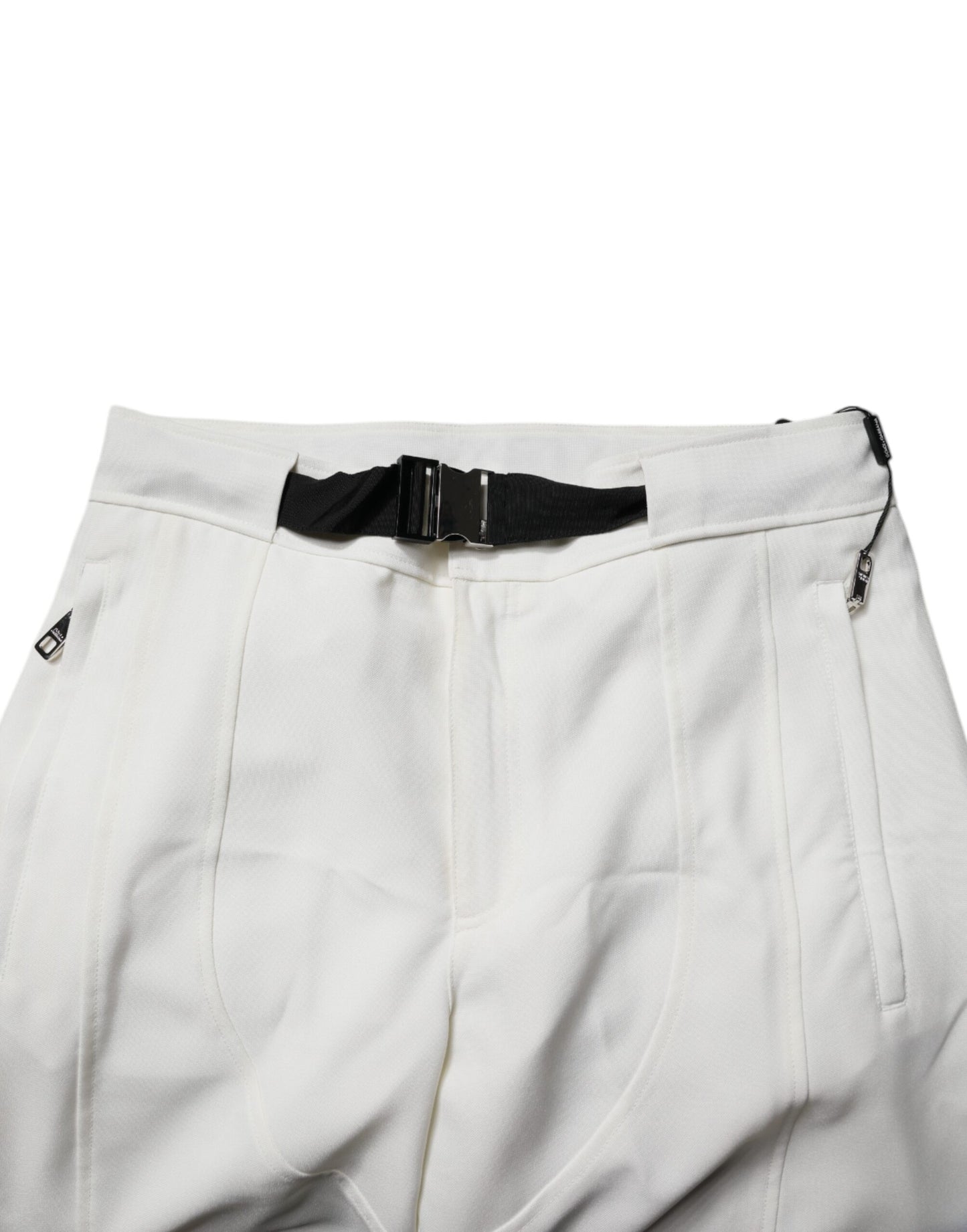 Dolce & Gabbana – Weiße Hose mit weitem Bein und mittlerer Taille