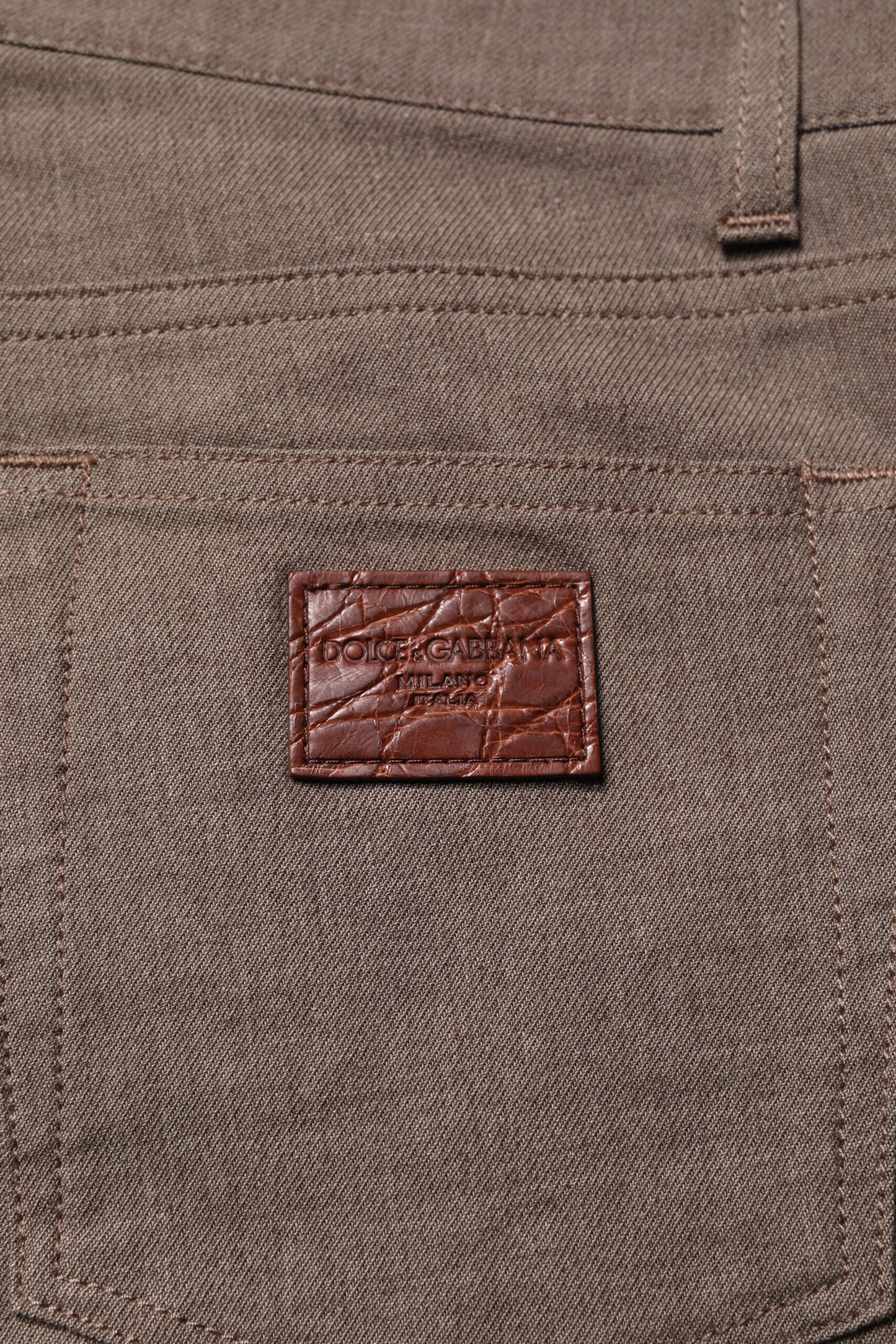 Dolce & Gabbana – Braune Chinohose aus Baumwollstretch
