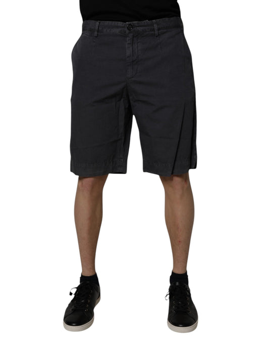 Dolce & Gabbana Herren-Bermudashorts aus Baumwolle mit mittlerer Taille in Dunkelgrau