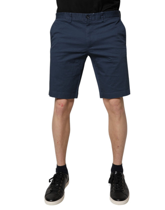 Dolce & Gabbana – Blaue Bermudashorts aus Baumwolle mit mittlerer Taille für Herren